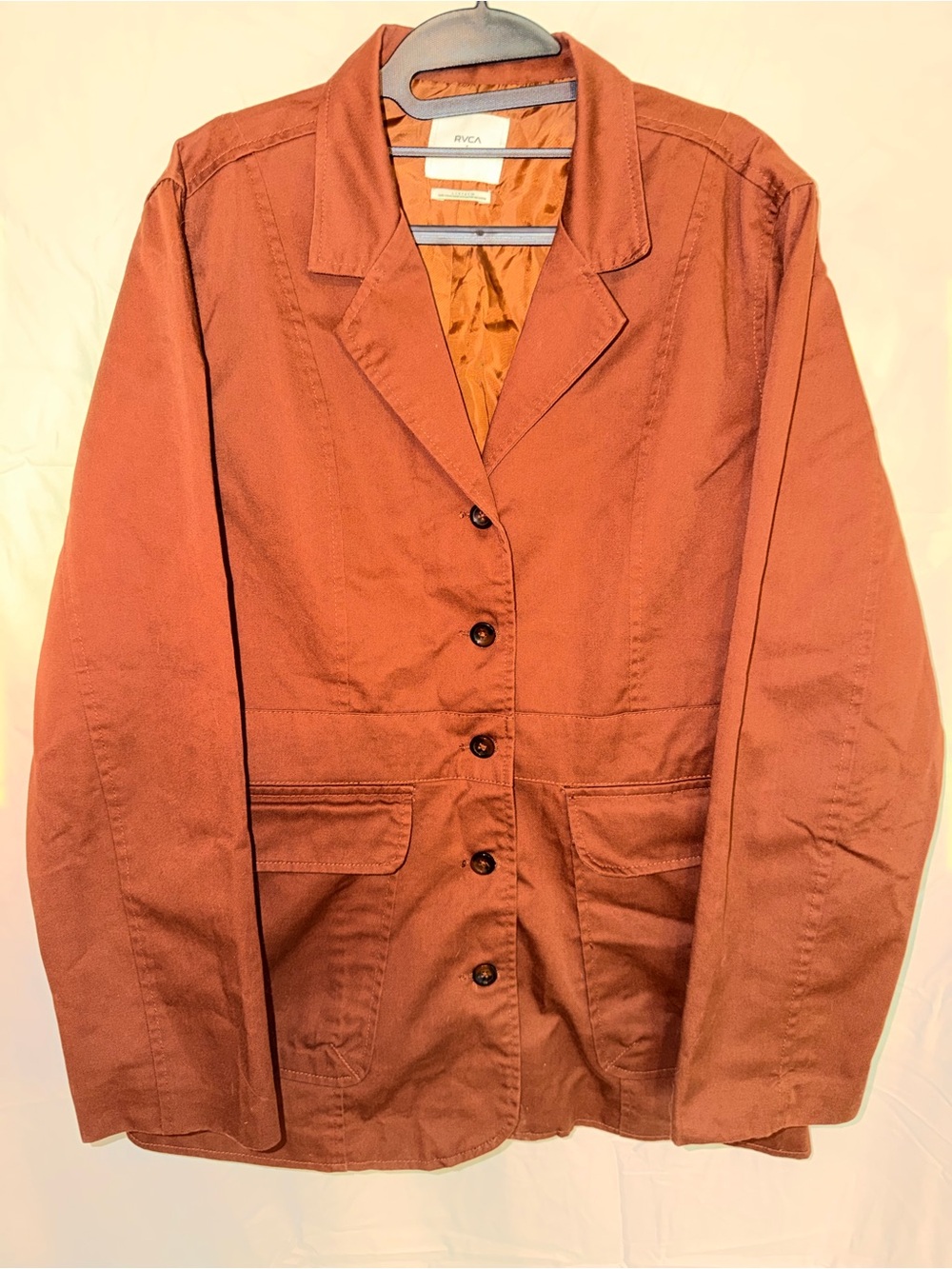 RVCA Rust-Colored Casual Button Jacket Size L